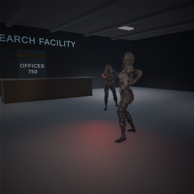 Zombies in the Research Facility lobby